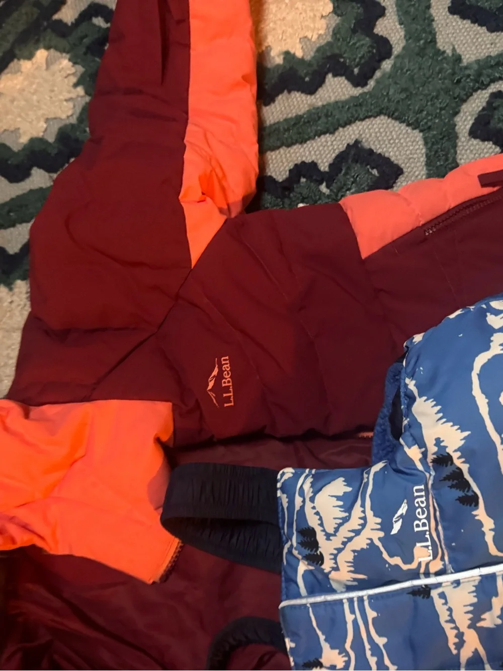 Winter kids bundle LL Bean Summit jacket with LL bean goose down Snow Bibs